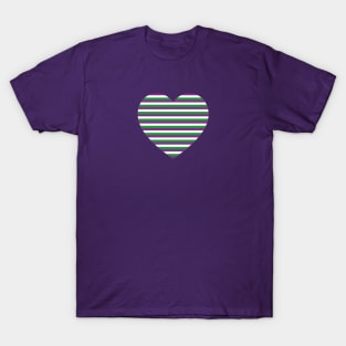Suffragettes Heart | Purple White Green | Stripes | Women's Rights | T-Shirt